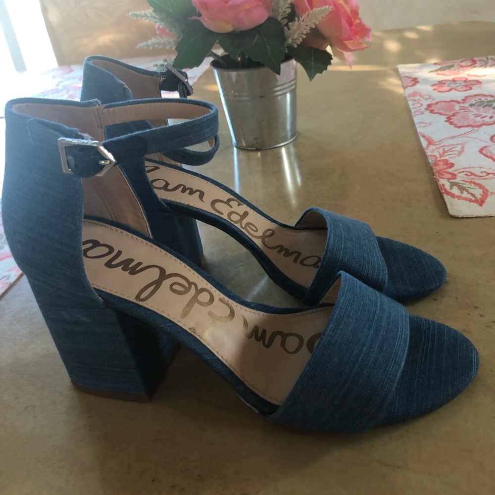 Sam Edelman blue denim sandals